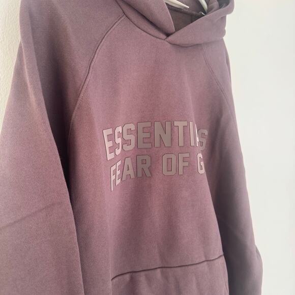 Fear of God Essentials Pull Over Hoodie in Plum - Picture 4 of 8